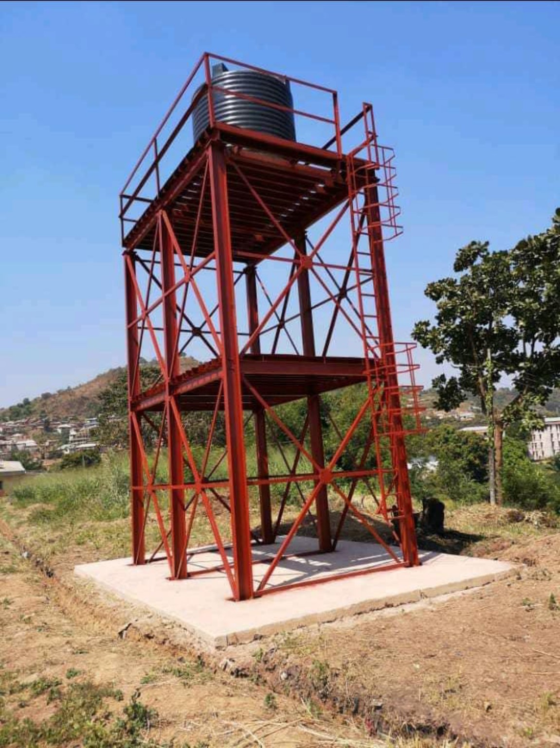 Elevated water tank installation by ABBEYLINKON PLUMBING TECH